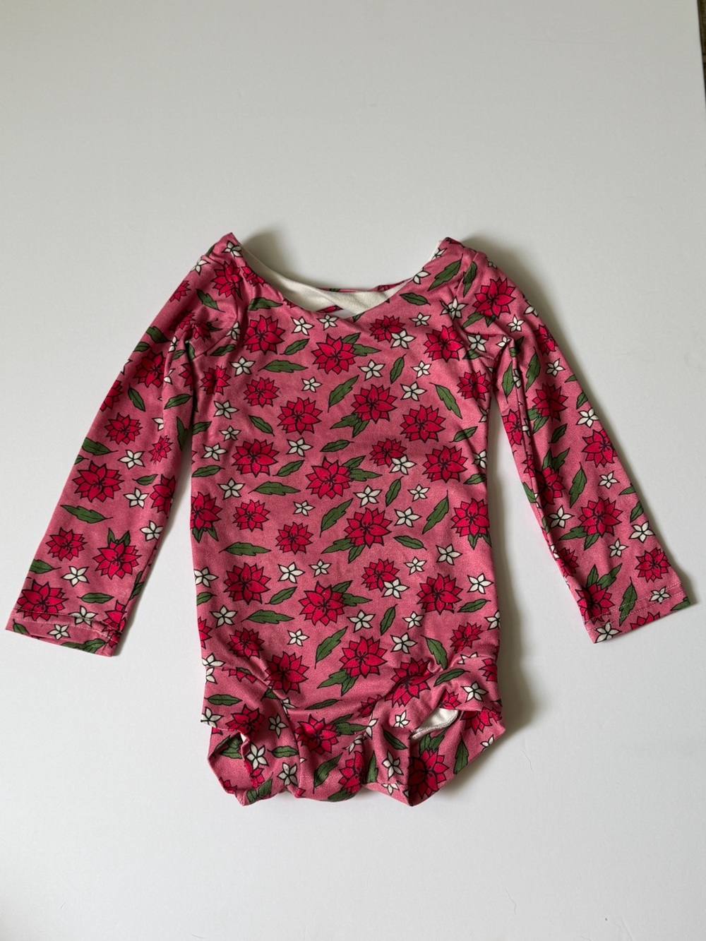 Busy bodies Pink Floral Long Sleeve Leotard 2T